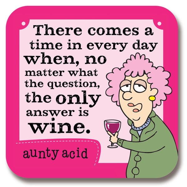 'Answer is Wine' Personal Coaster