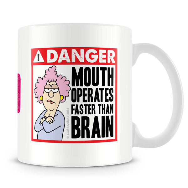 DANGER: Mouth operates faster than brain Mug